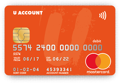 U Account contactless card Contactless card provided free with every U Account